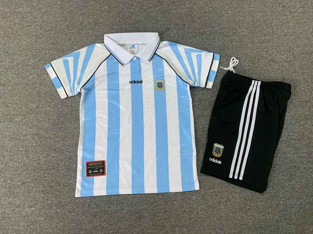 96 97 Argentina home kids kit Retro 96 97 阿根廷 主场 儿童套装