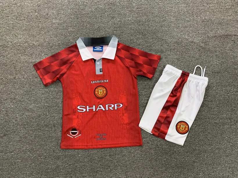 96 97 Man united home kids kit Retro 96 97 曼联 主场 儿童套装