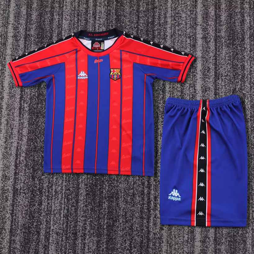 97 98 Barcelona home retro kids suit 97 98 巴萨 主场 复古 孩子套装