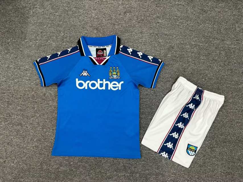 97 98 Man city home kids kit Retro 97 98 曼城 主场 儿童套装