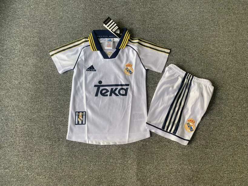 98 00 Real Madrid home kids kit Retro 98 00 皇马 主场 儿童套装