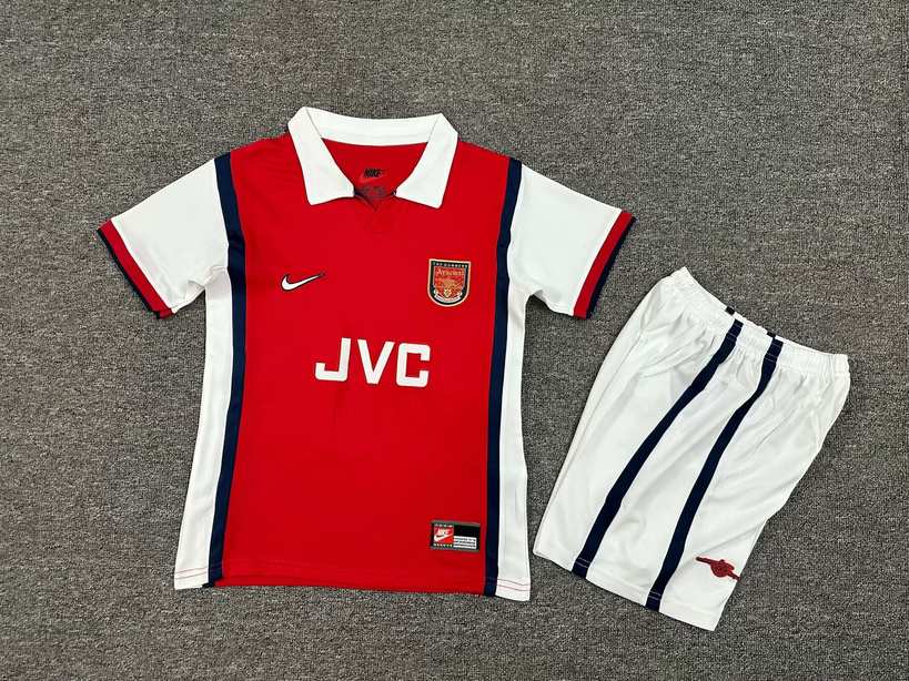 98 99 Arsenal Home Kids retro suit 98 99 阿森纳 主场 孩子 复古套装