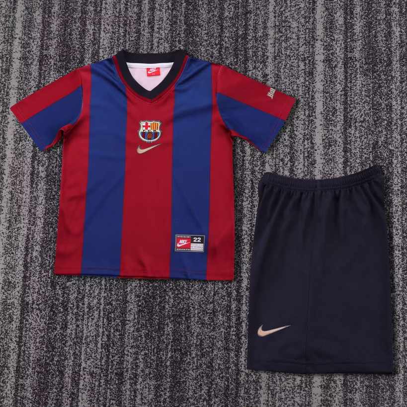 98 99 Barcelona Home retro Kids suit 98 99 巴萨 主场 复古 孩子套装