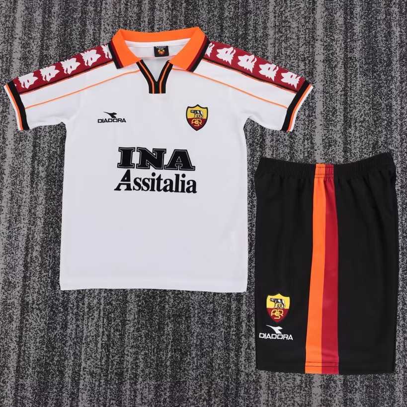 98 99 Roma Away Kid kits Retro 98 99 罗马 客场 儿童套装