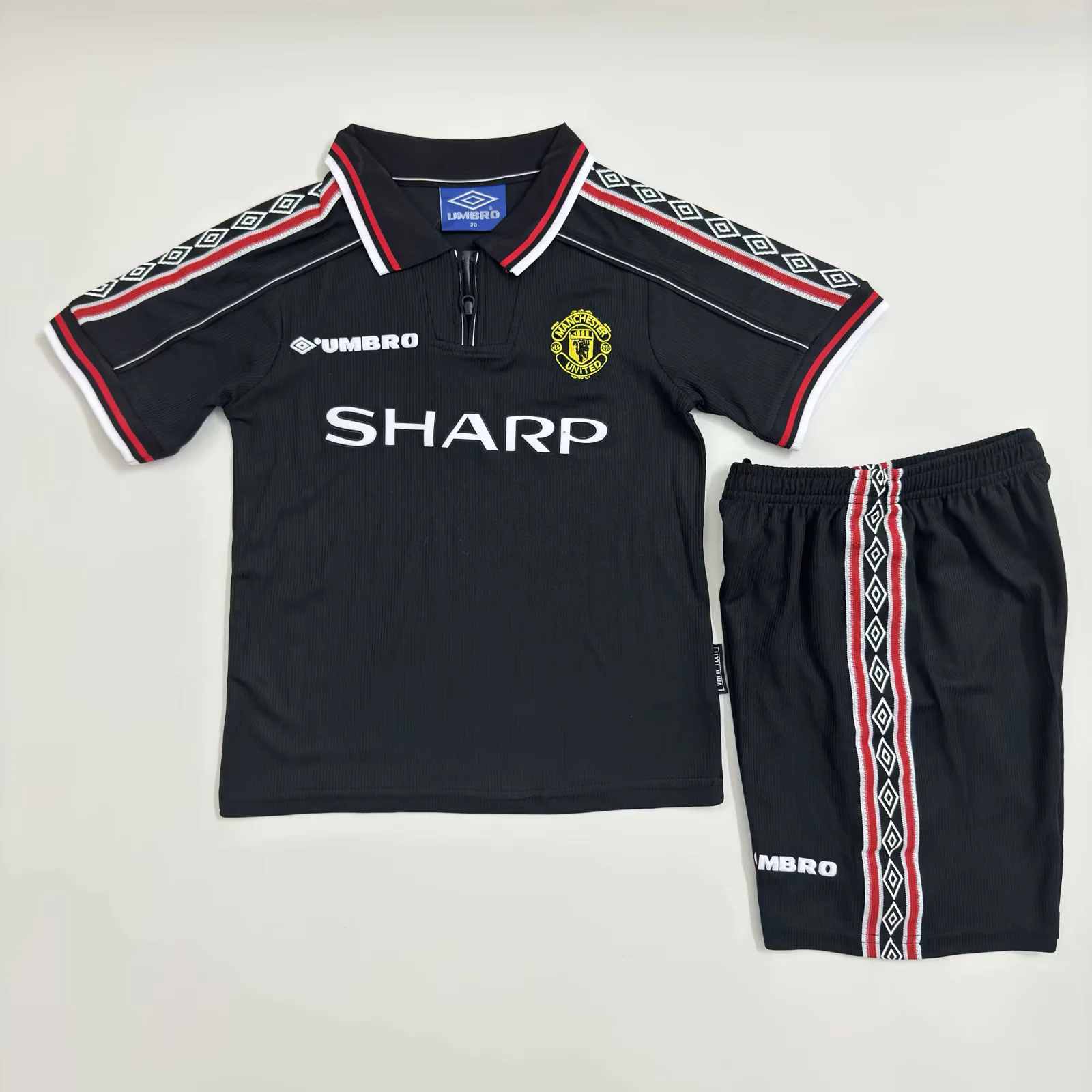 98 Man united black kids kit Retro 98 曼联 黑色 儿童套装