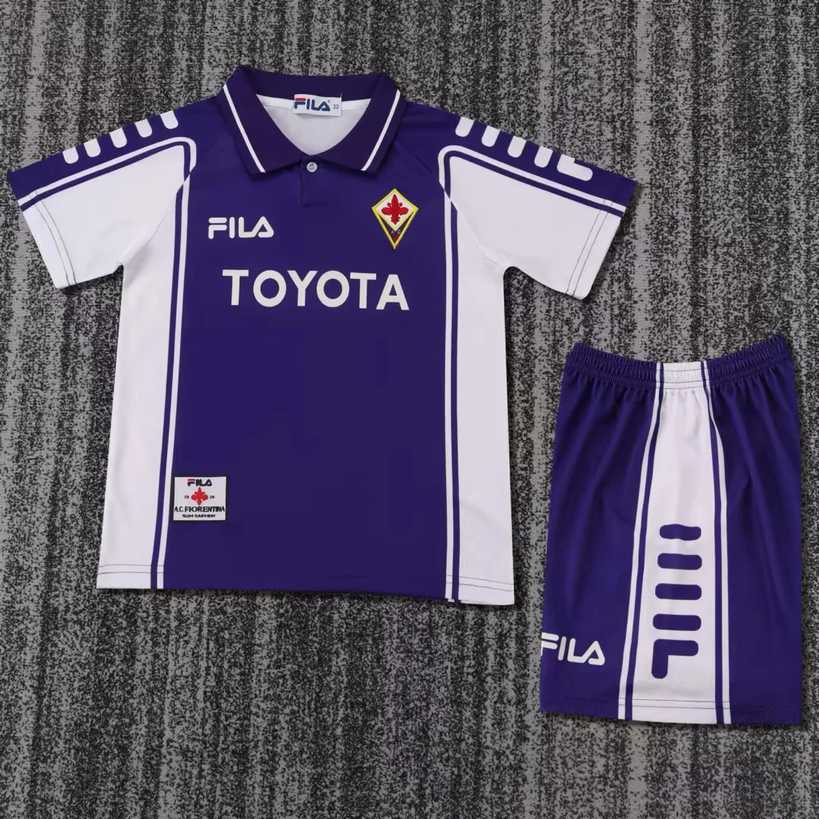 99 00 Fiorentina home kids kit Retro 99 00 佛罗伦萨 主场 儿童套装