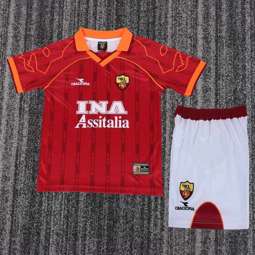 99 00 Roma Home Children's Retro Set 99 00 罗马 主场 孩子 复古套装