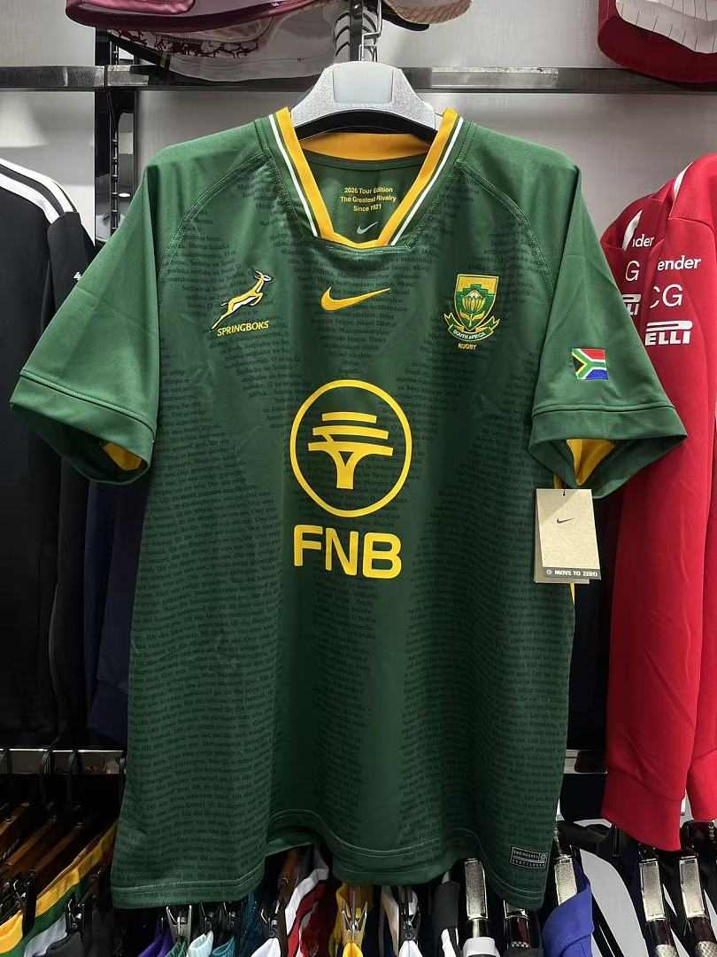2026/27 South Africa Home Rugby Jersey S-5XL