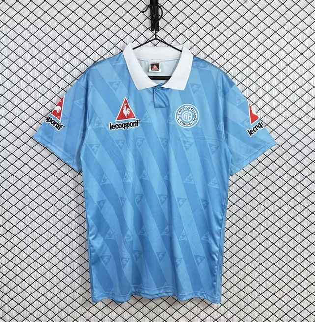 Maillot de football Belgrano bleu clair — 1996/97 · Domicile · Rétro · tailles S–XXL