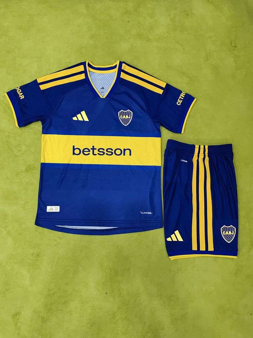 2026/27 Boca Juniors Home Player Version Kids Kit Soccer Jersey Size 16-28