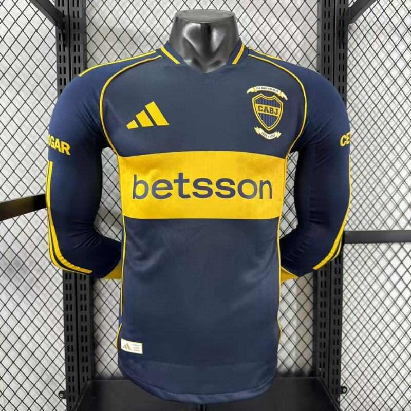 Maillot de football 25-26 Boca — Domicile · Version joueur · Manches longues