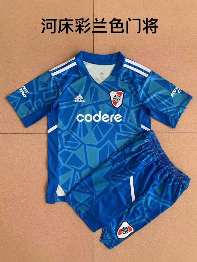 22-23 River Plate blue goalkeeper kids kit