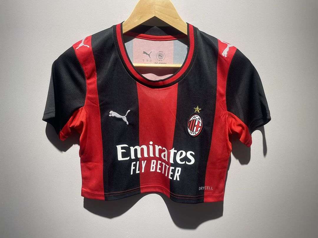 2026/27 AC Milan Home Women's Crop Top Soccer Jersey S-2XL