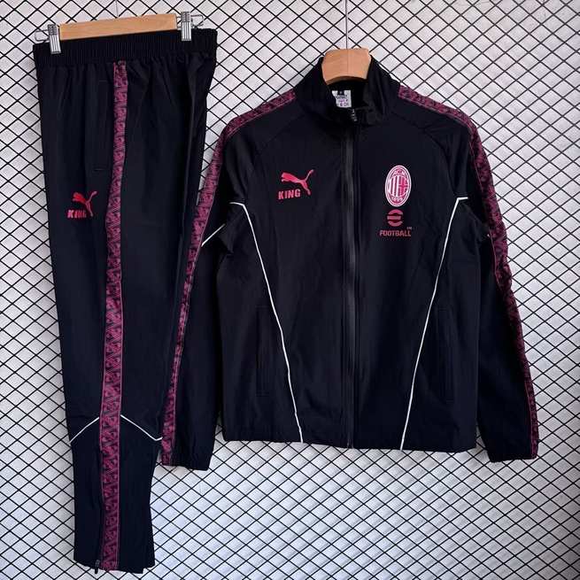 Coupe-vent AC Milan noir — 2025/26 · tailles S–2XL