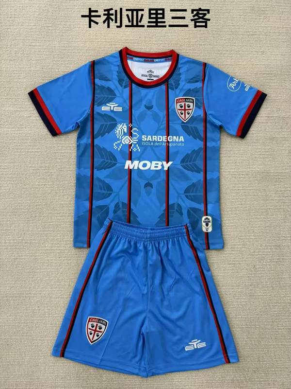 Ensemble de football enfant 25-26 Cagliari Calcio — Troisième maillot · tailles 16–28