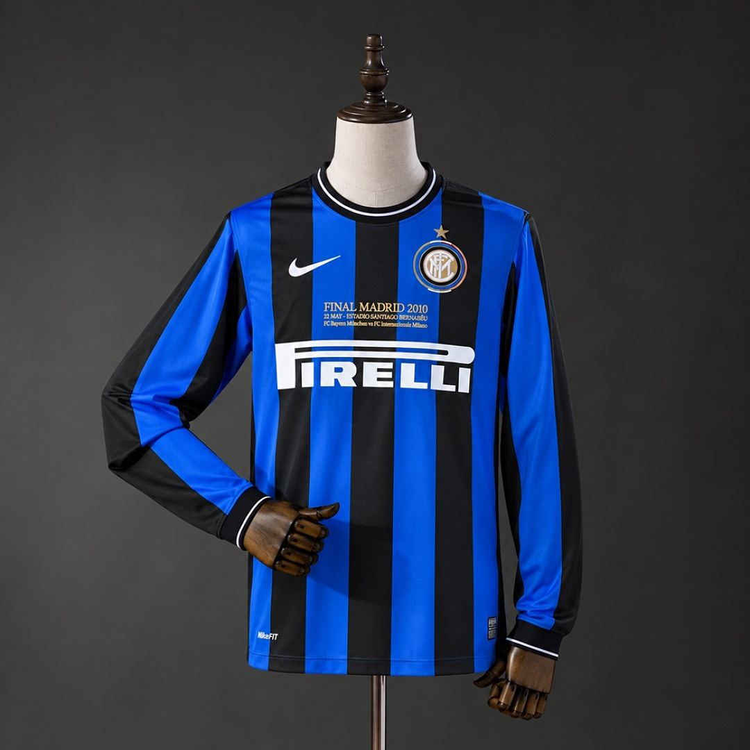 Maillot de football Inter Milan — 2009/10 · Domicile · Rétro · Manches longues · tailles S–XXL