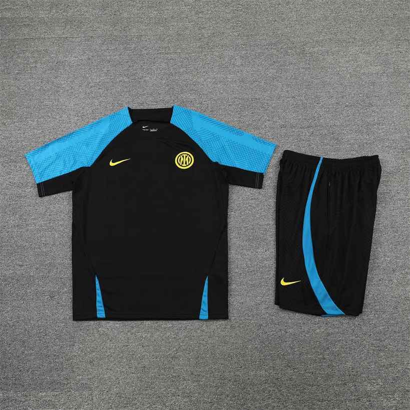 22-23 INT training suit short sleeve kit Black Blue