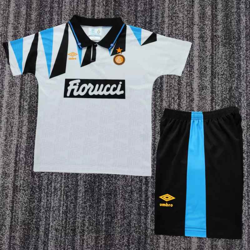 Ensemble de football enfant Inter Milan — 1992/93 · Extérieur · Rétro · tailles 16–28