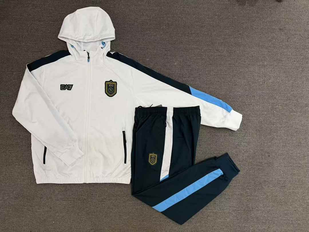 Sweat à capuche Napoli blanc — 2026/27 · tailles S–2XL