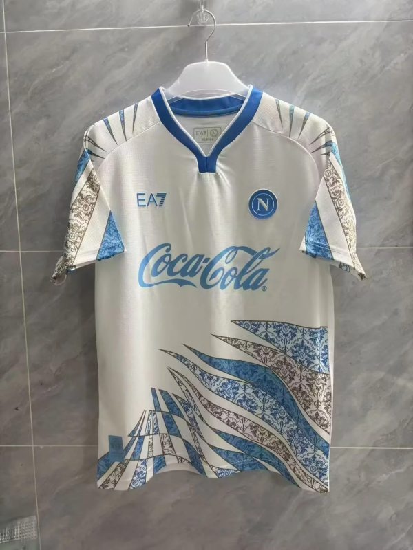 25-26 Napoli white training soccer jersey
