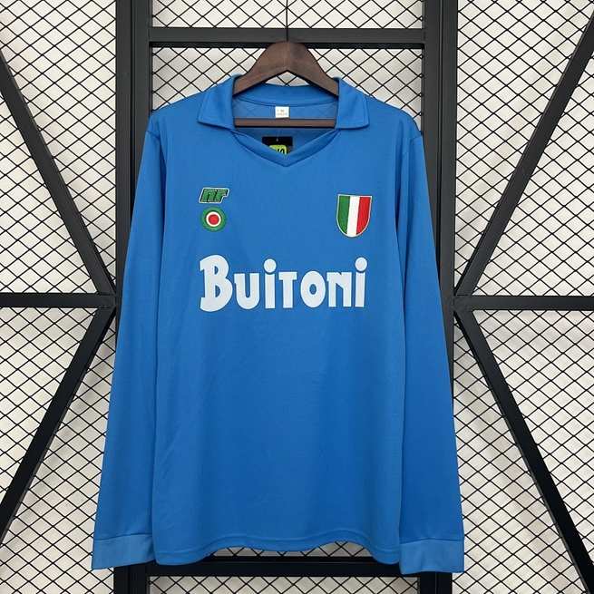 rétro 1987-88 à manches longues Napoli domicile S-XXL