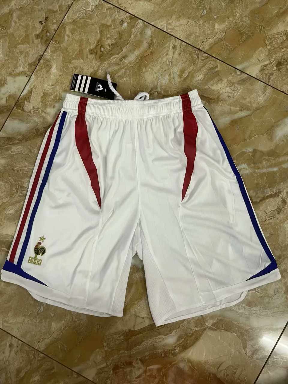 06 France white shorts retro 06 法国 白色 短裤