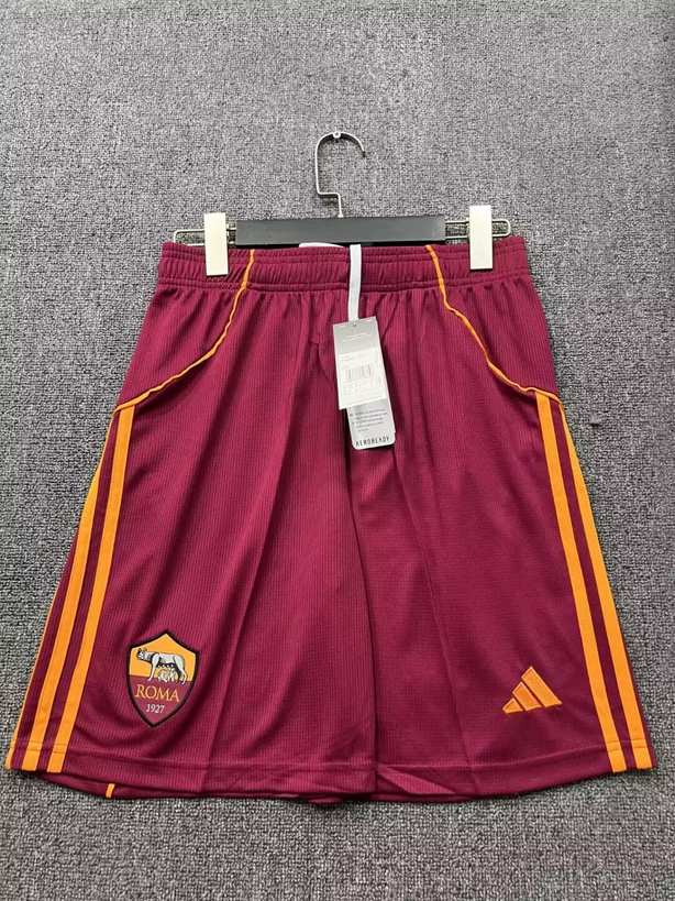 25 26 Roma Home Shorts 25 26 罗马 主场 短裤