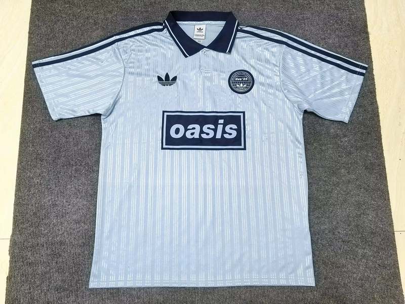Maillot de football 25-26 Adi x Oasis Tour Jacquard bleu clair