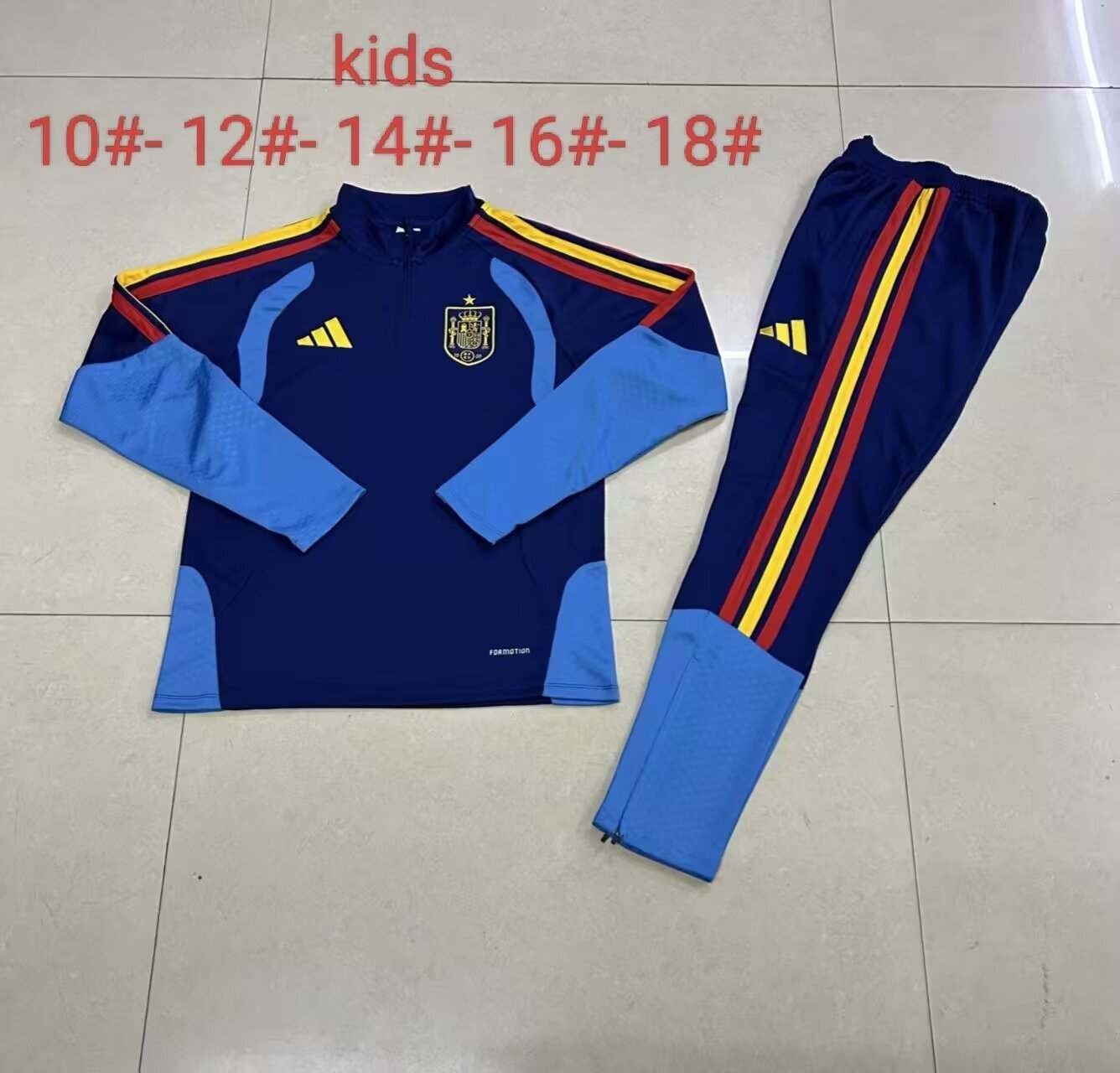 2026 Spain Royal Blue Training Suit Kids 2026 西班牙 宝蓝色 训练服 儿童
