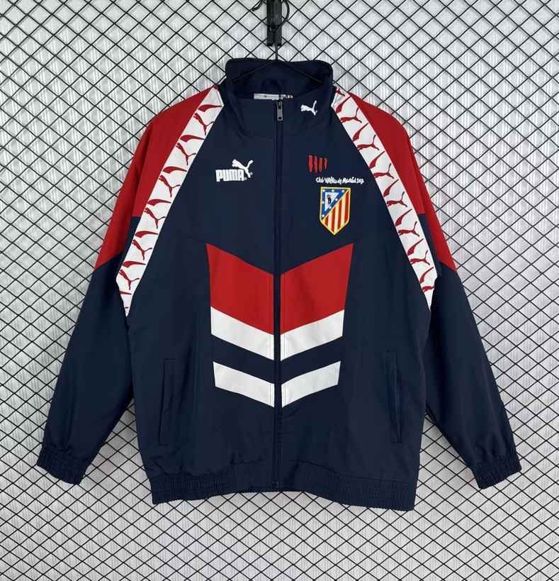 1995 96 Atletico Madrid black retro windbreaker 1995 96 马竞 黑色 复古风衣