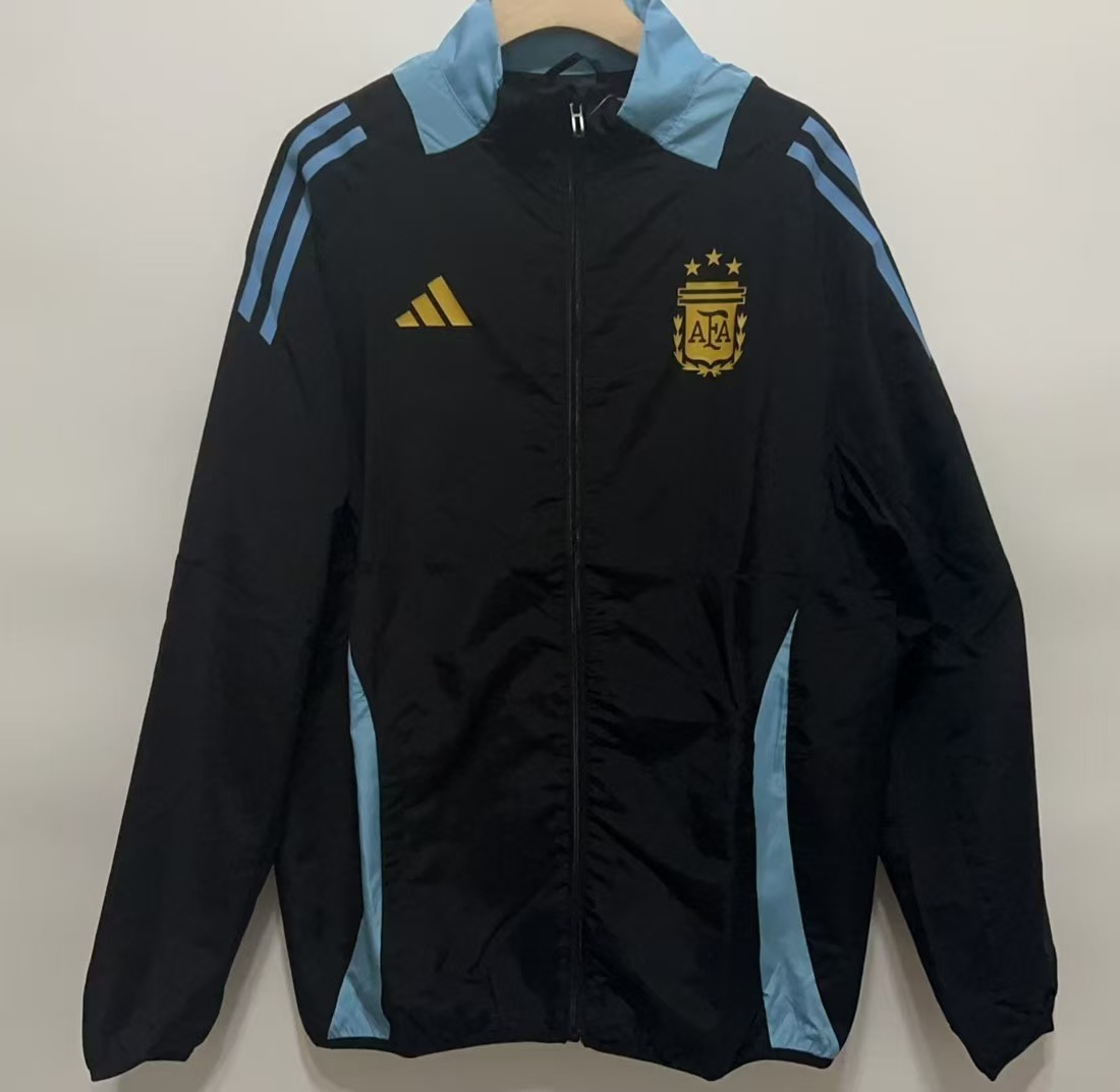 24 25 Argentina black Windbreaker jacket size S-2XL 24 25 阿根廷 风衣