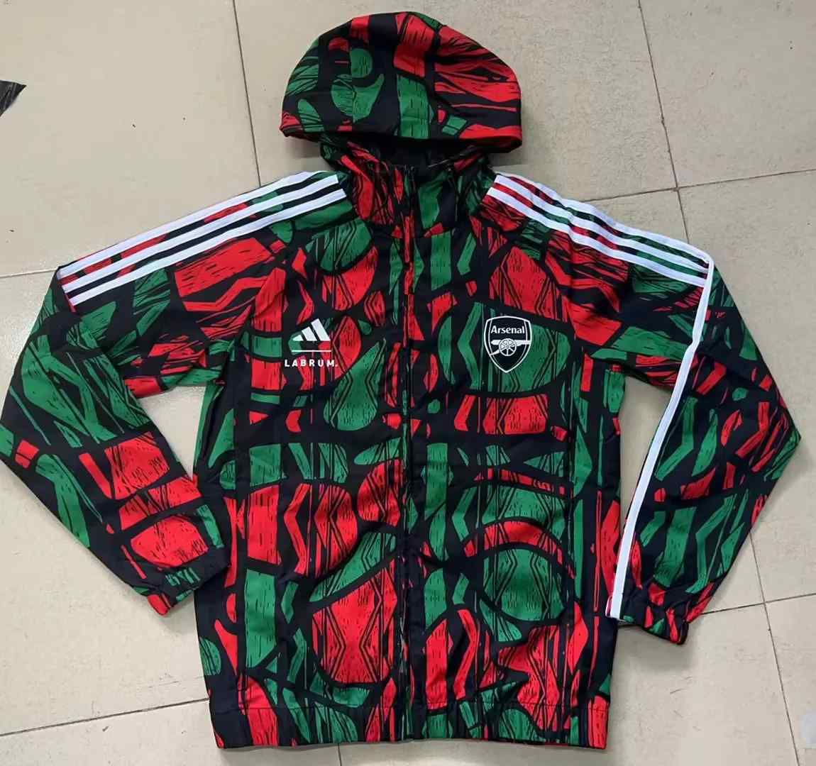 24 25 Arsenal red green Windbreaker Jacket size S-2XL 24 25 阿森纳 风衣