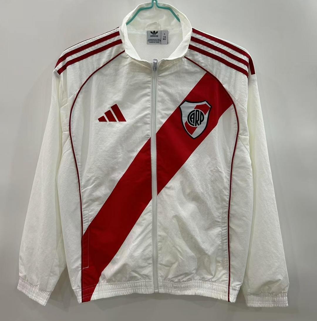 25 26 River plate white Windbreaker Jacket size S-2XL 25 26 河床 刺绣风衣