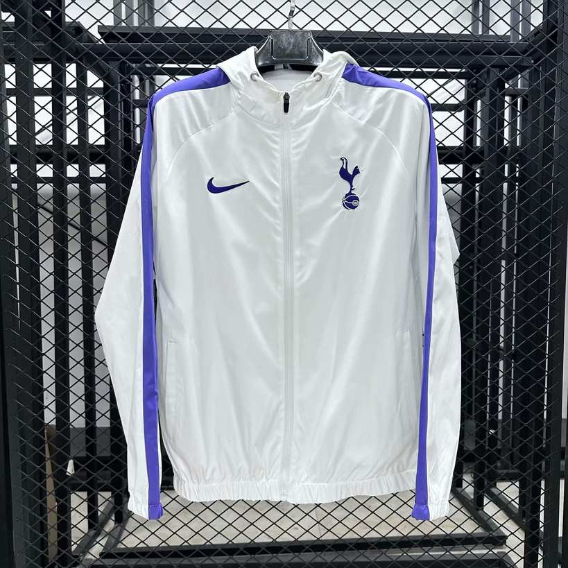 25 26 Tottenham white Windbreaker Jacket size S-2XL 25 26 热刺 白色风衣