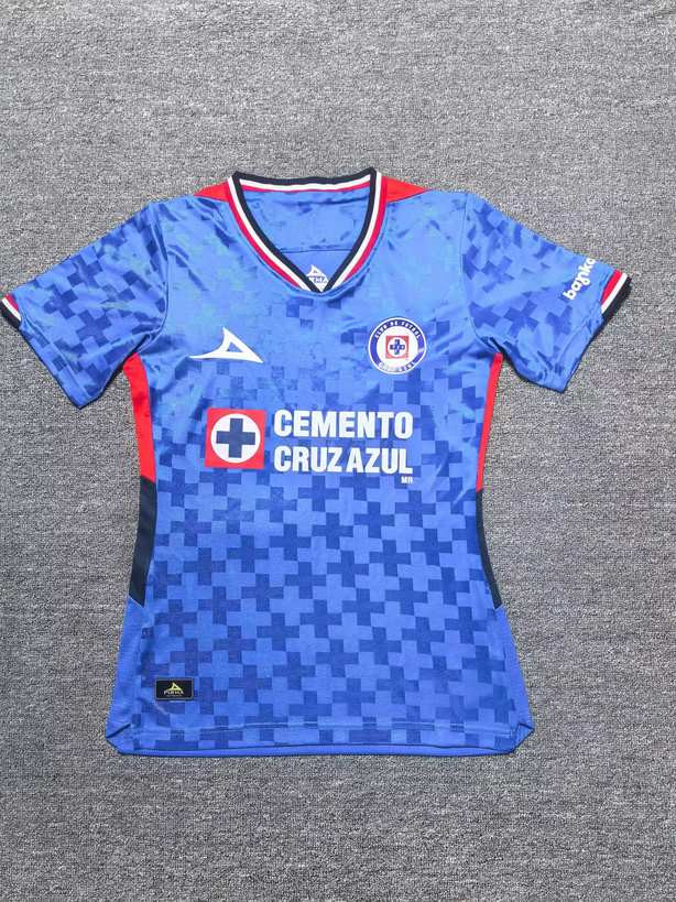 25 26 Cruz Azul home women size S-2XL 25 26 蓝十字 主场 女